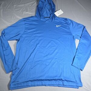 Nike Dry Training Hoodie Men's XL Blue Lightweight Pullover Dri Fit NWT